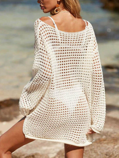 Strandbikini mit Ausschnitten, gestrickt, Sonnenschutz